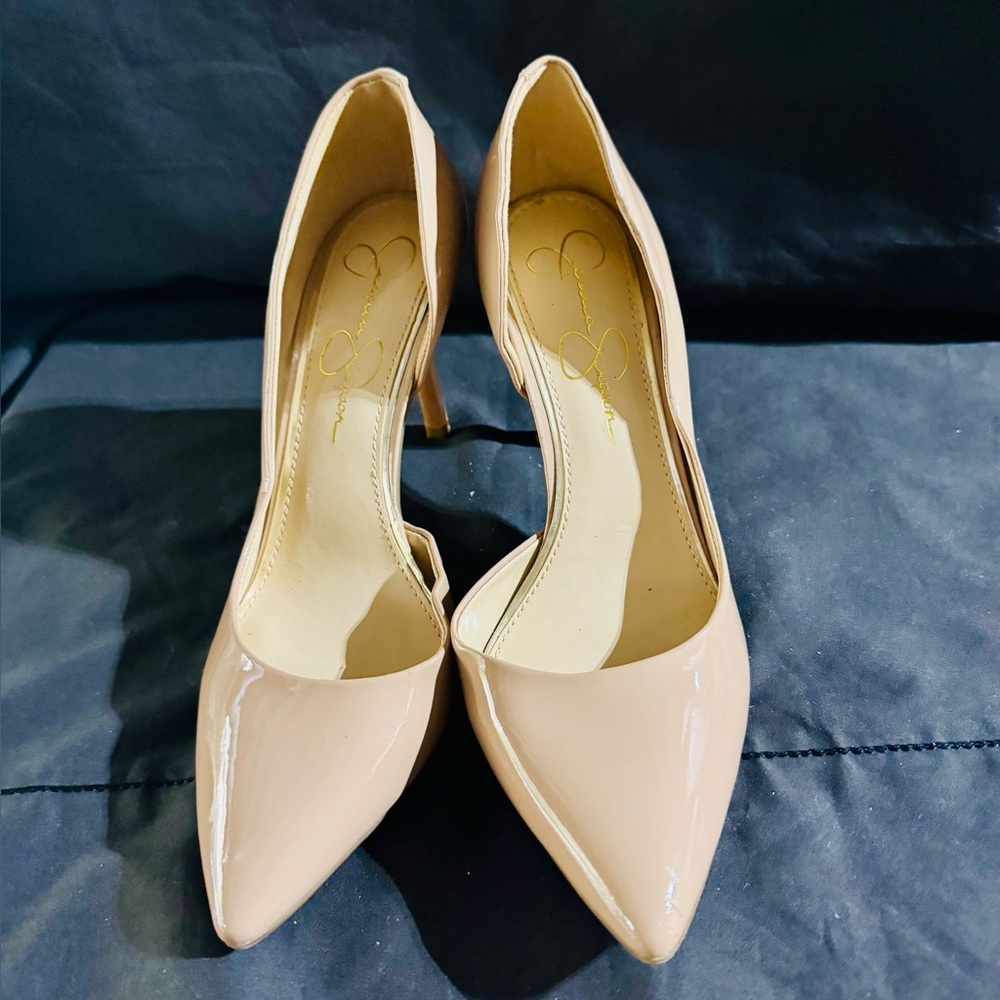 Jessica Simpson Blush Patent Pointed-Toe Pumps